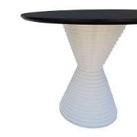Mesa De Jantar Apollo Tampo Redondo 120 Branco-preto - 5