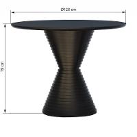 Mesa De Jantar Apollo Tampo Redondo 120 Preto - 2