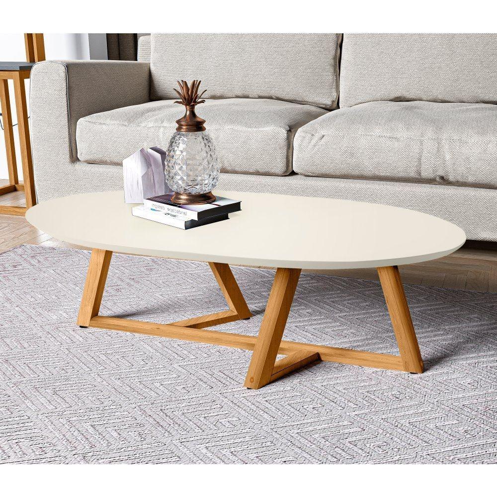 Mesa De Centro Mike Off White Amêndoa - 1