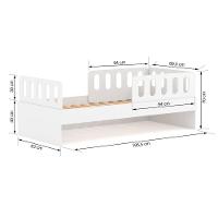 Cama Solteiro Mdf Branco Com 02 Grades E Cabeceira Anatômica Mobilistore - 5