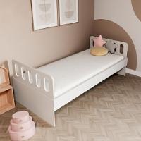 Cama Solteiro Mdf Branco Com Cabeceira Anatômica Mobilistore - 1