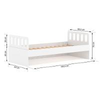 Cama Solteiro Mdf Branco Com Cabeceira Anatômica Mobilistore
