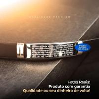 Pulseira Prata Placa Aço Inox Masculina Silicone Pai Nosso Casual Ajsutavel Religioso - 2