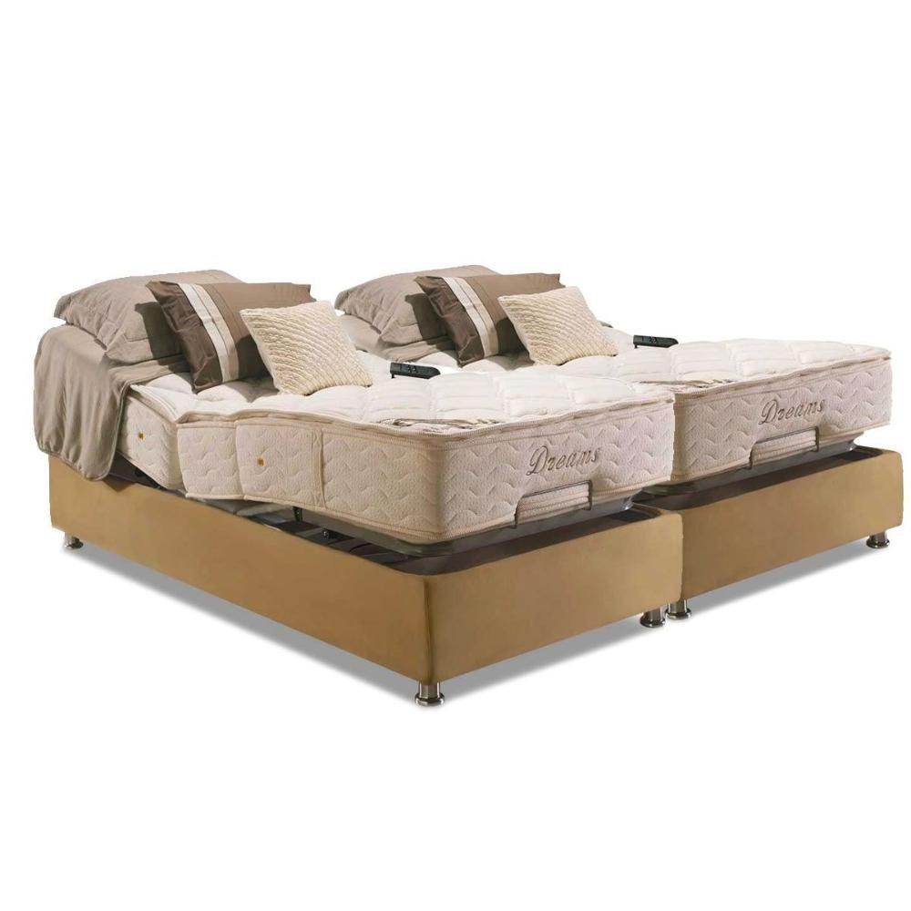 Cama Box Casal: Cama Box Reclinável Herval Ajustável MH 1430 + Base Regulável(202x203x52) - 1