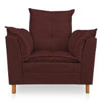 Kit Poltrona Amamentação Sara + Puff Suede Marsala Dal Poz Estofados - 3