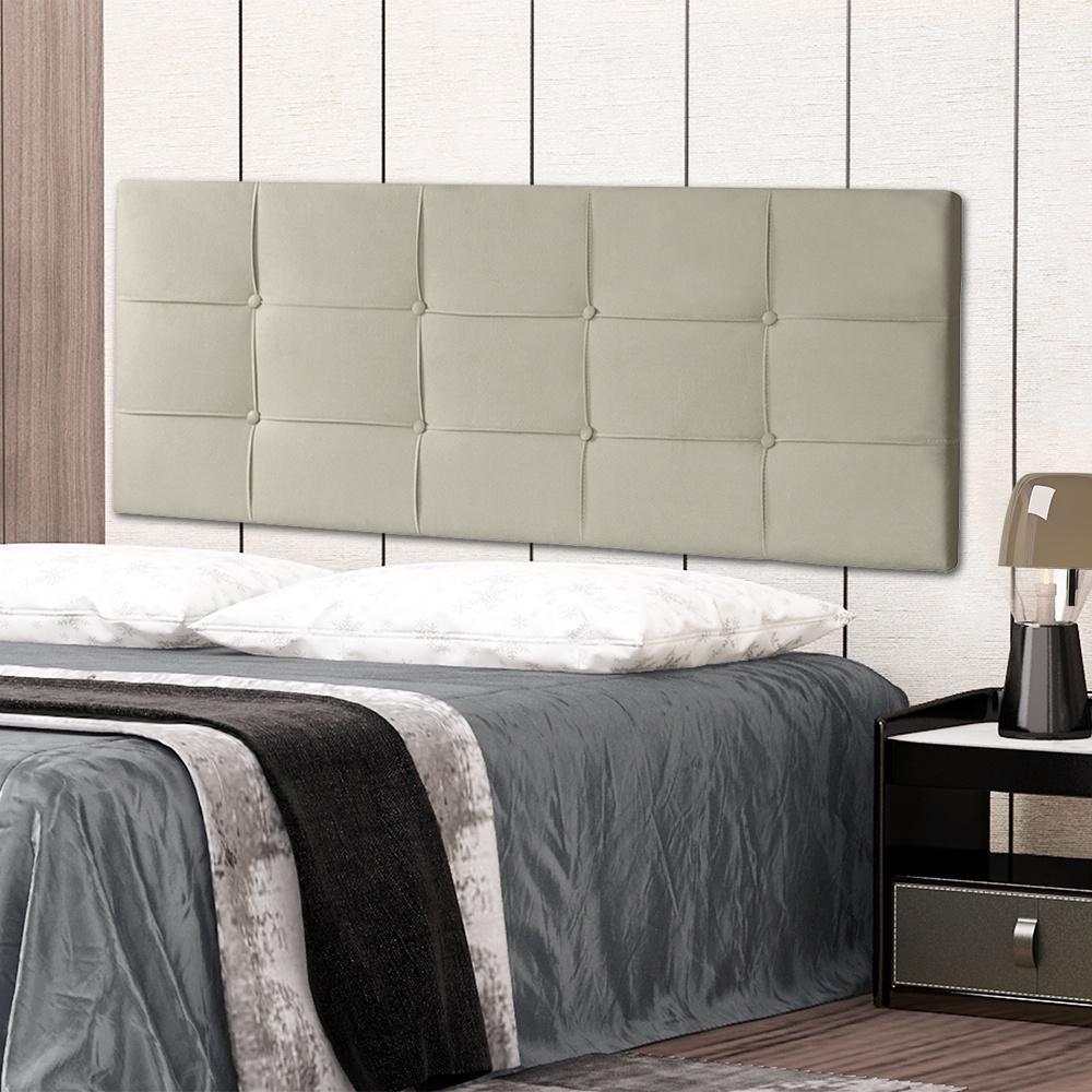 Cabeceira Painel Casal King 1,95m Roma Suede Bege Dal Poz Estofados - 1