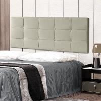 Cabeceira Painel Casal King 1,95m Roma Suede Bege Dal Poz Estofados - 1