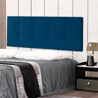 Cabeceira Painel Casal King 1,95m Roma Suede Azul Marinho Dal Poz Estofados - 1