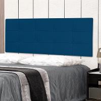 Cabeceira Painel Casal King 1,95m Roma Suede Azul Marinho Dal Poz Estofados - 2