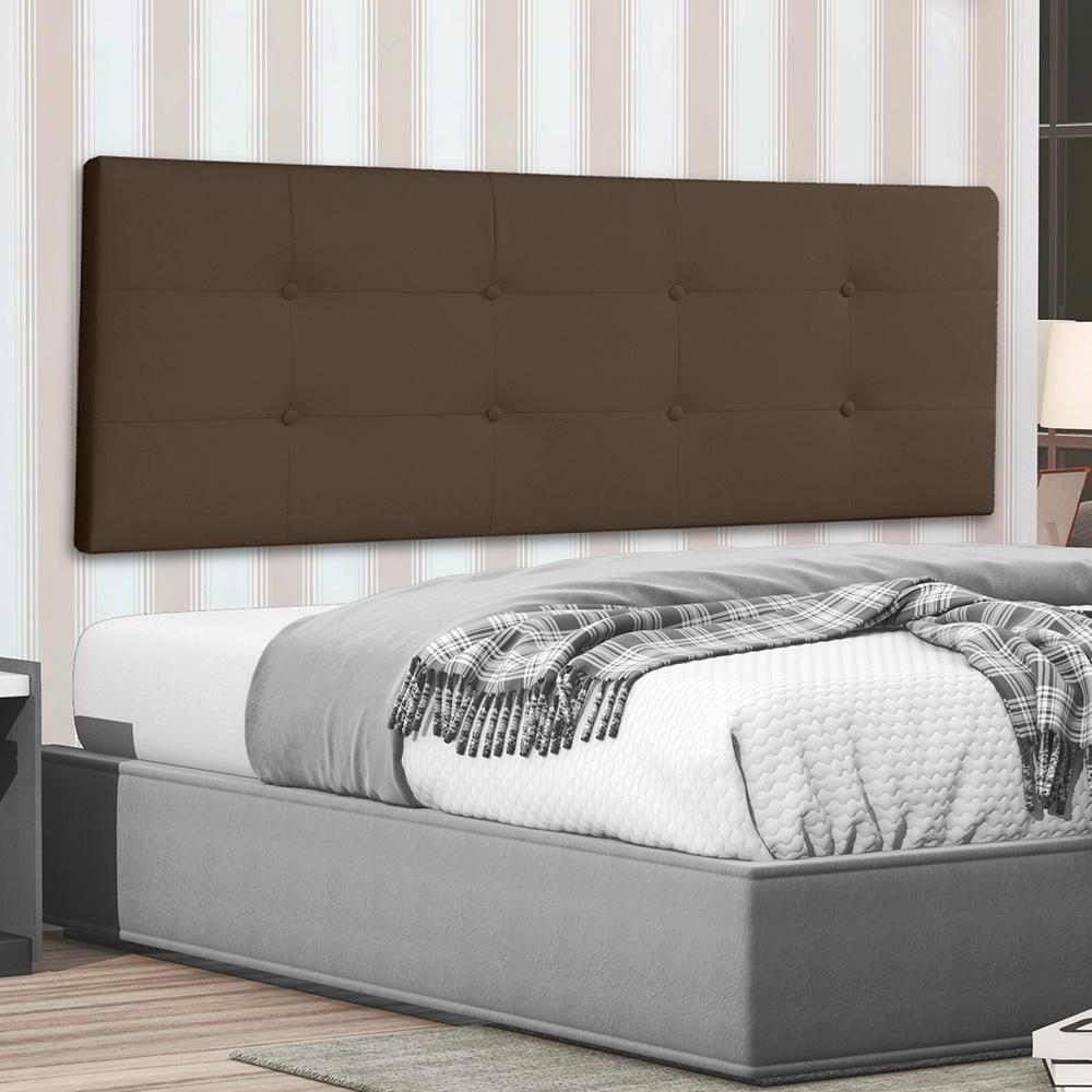 Cabeceira Painel Casal 1,40m Berlim Suede Marrom Dal Poz Estofados - 1