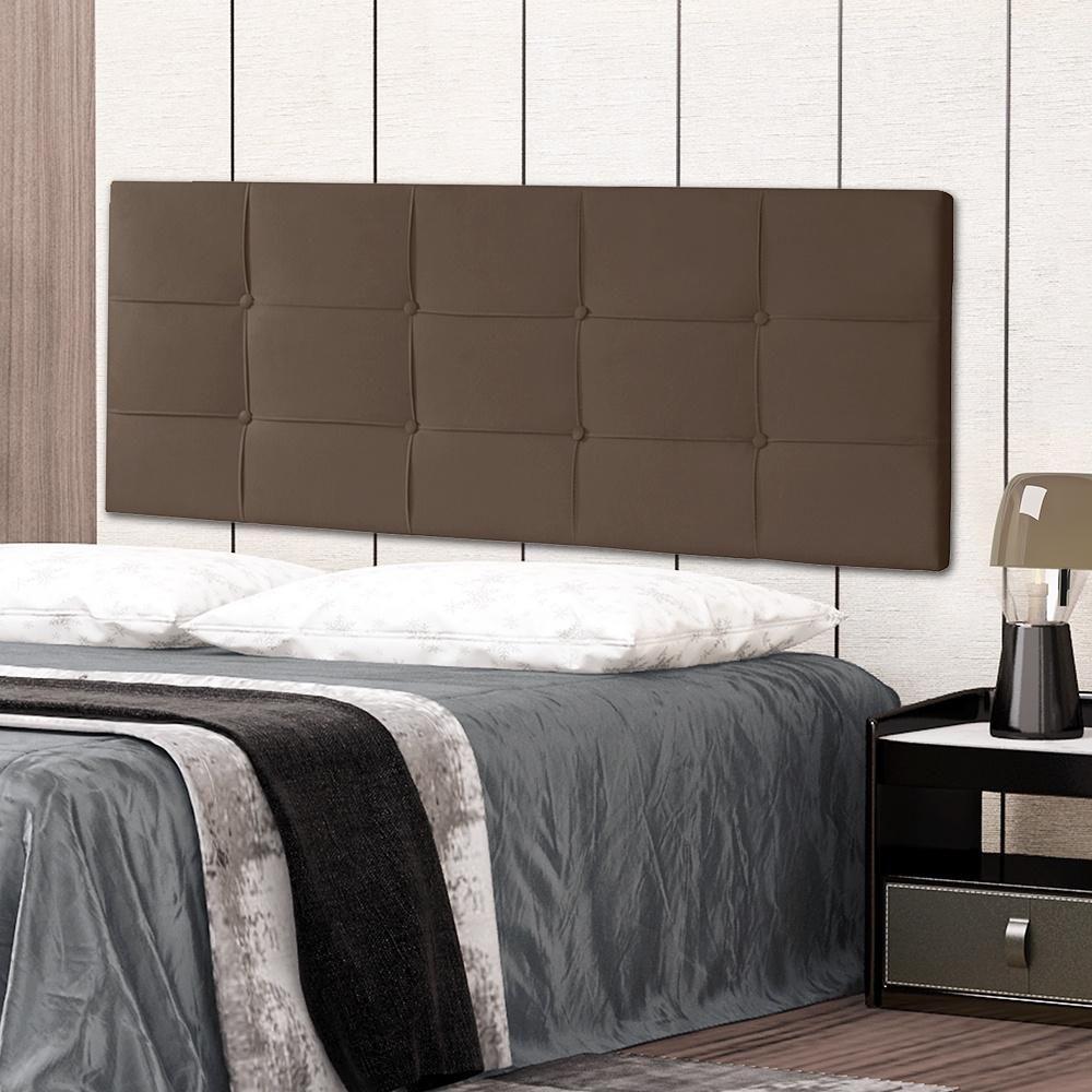 Cabeceira Painel Casal King 1,95m Roma Suede Marrom Dal Poz Estofados - 1