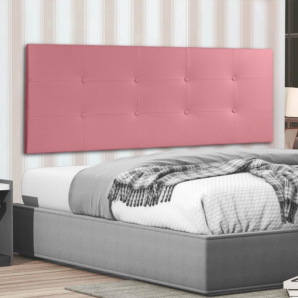 Cabeceira Painel Casal 1,40m Berlim Suede Rosa Dal Poz Estofados - 1