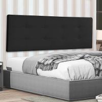 Cabeceira Painel Casal King 1,95m Berlim Suede Preto Dal Poz Estofados - 1
