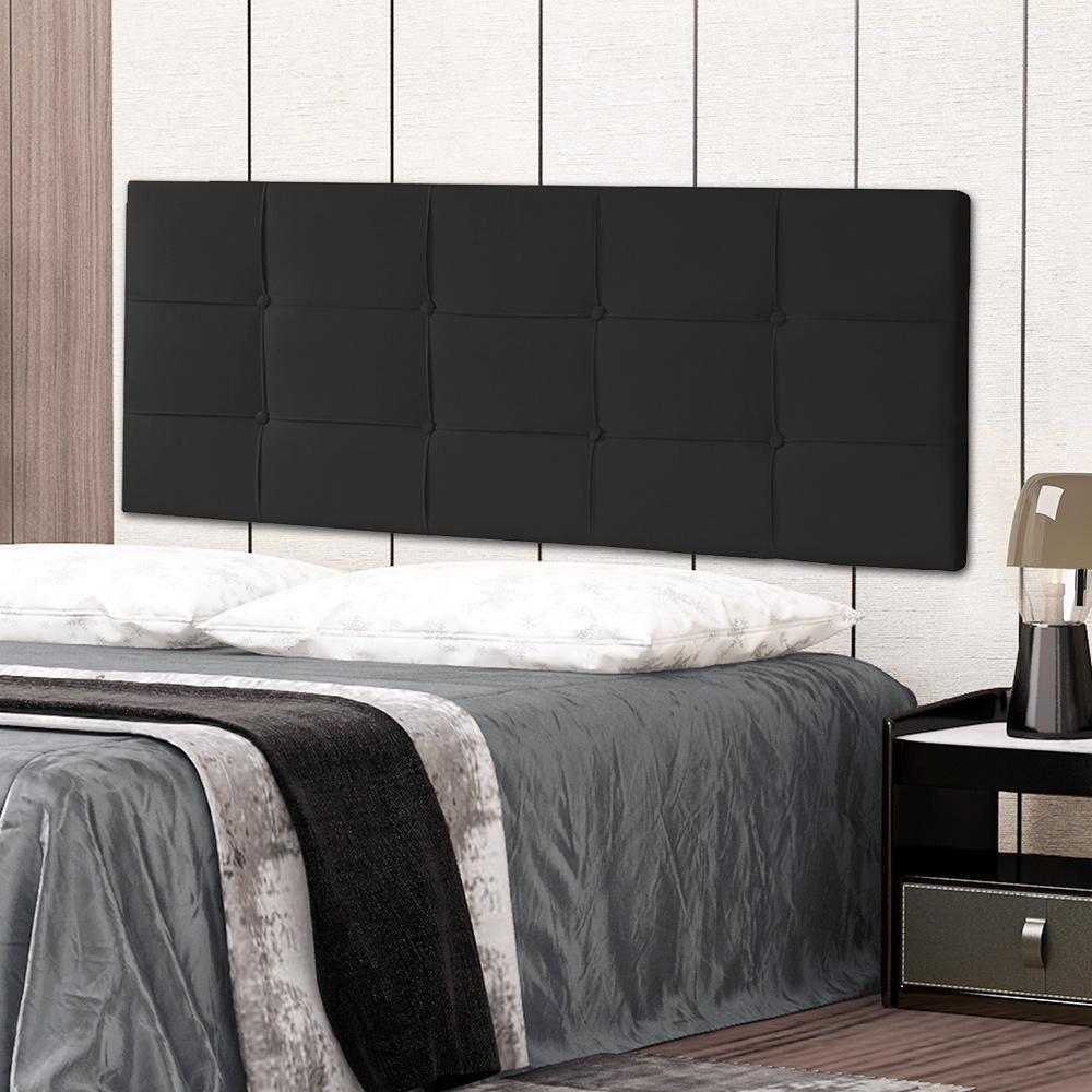Cabeceira Painel Casal King 1,95m Roma Suede Preto Dal Poz Estofados - 1