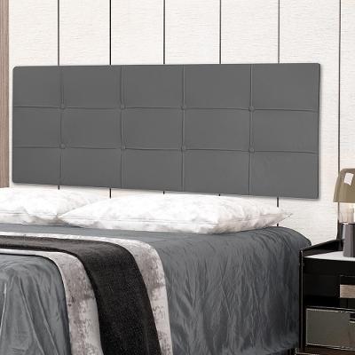 Cabeceira Painel Casal Queen 1,60m Roma Material Sintético Cinza Dal Poz Estofados
