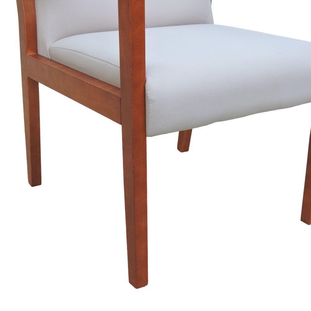 Poltrona Veneza Estrutura Em Madeira Maciça Assento E Encosto Estofado - Amêndoa Linho Bege - 7