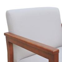 Poltrona Veneza Estrutura Em Madeira Maciça Assento E Encosto Estofado - Amêndoa Linho Bege