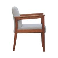 Poltrona Veneza Estrutura Em Madeira Maciça Assento E Encosto Estofado - Amêndoa Linho Bege - 6