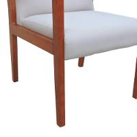 Poltrona Veneza Estrutura Em Madeira Maciça Assento E Encosto Estofado - Amêndoa Linho Bege - 7