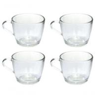 Jogo 4 Xícaras Café Vidro Temperado 215 Ml Resistente Café Da Manhã - 1