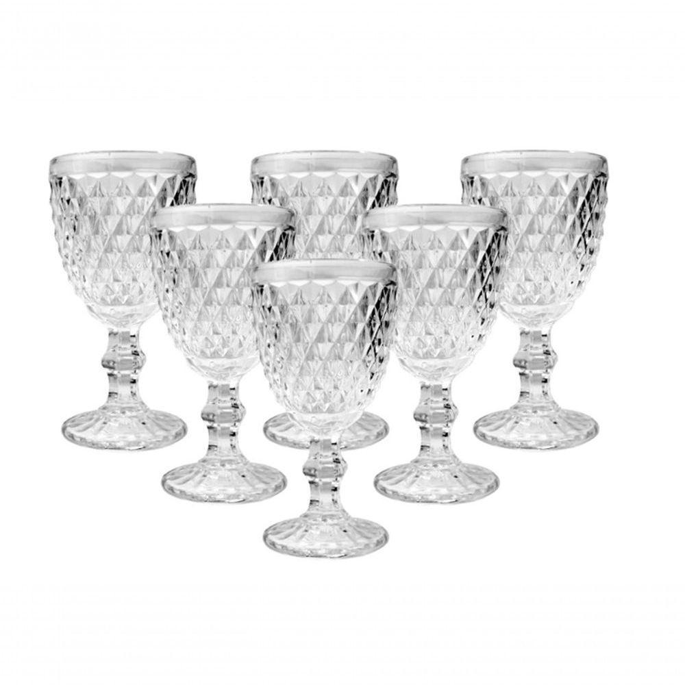 Jogo De Taças Vidro Cristal Mosaico Vitro 320ml Vnho água Suco Almoço Jantar - 3