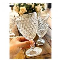 Jogo De Taças Vidro Cristal Mosaico Vitro 320ml Vnho água Suco Almoço Jantar - 5