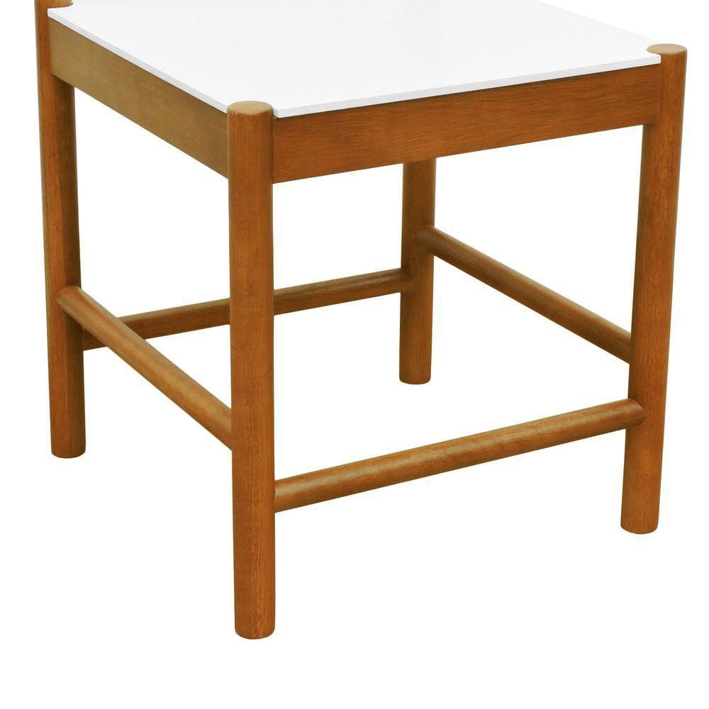 Cadeira Amber Madeira Maciça - Amêndoa Assento Mdf Bp Na Cor Branca - 3