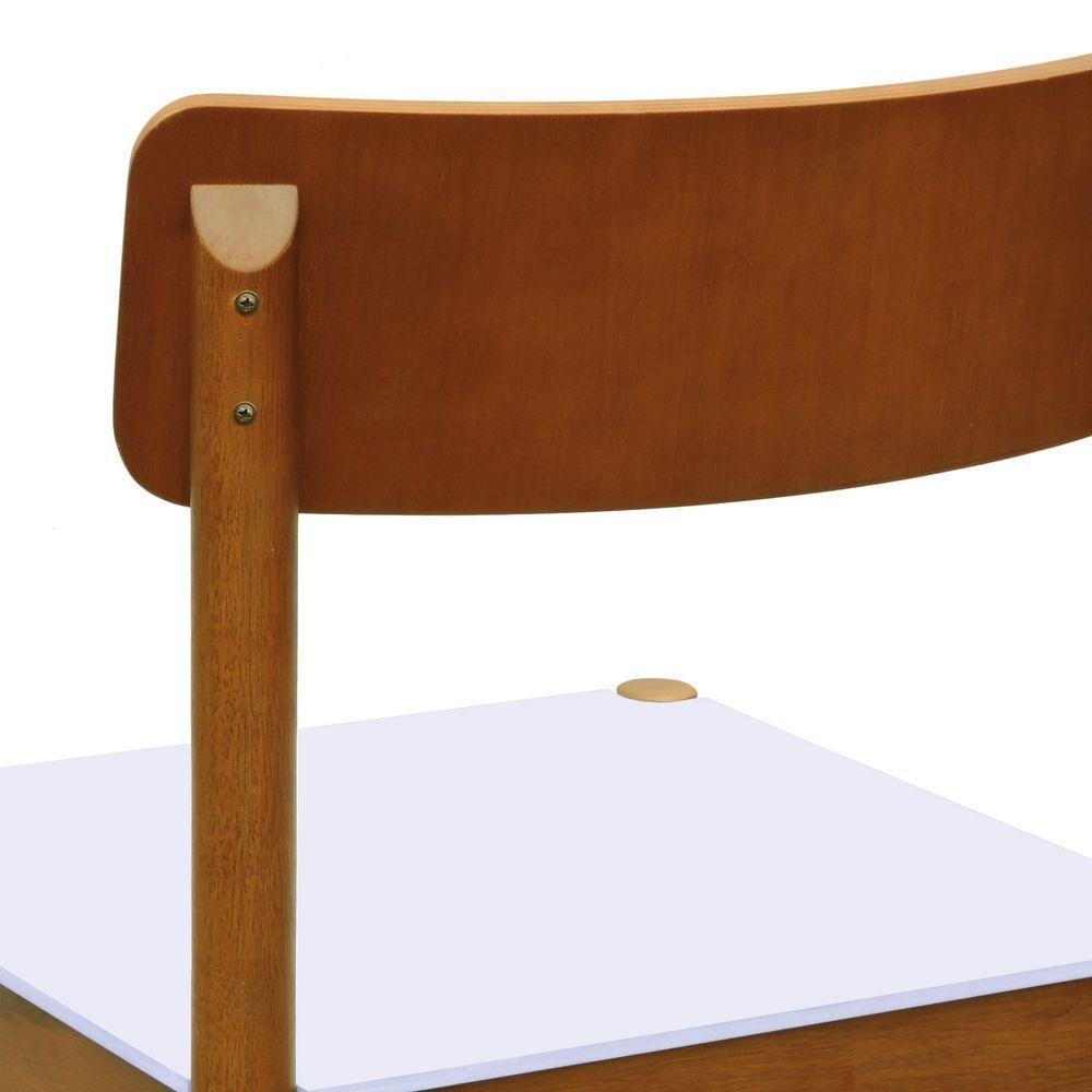 Cadeira Amber Madeira Maciça - Amêndoa Assento Mdf Bp Na Cor Branca - 4