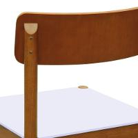 Cadeira Amber Madeira Maciça - Amêndoa Assento Mdf Bp Na Cor Branca