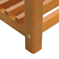 Banco Sapateira Viena Madeira Maciça - Amêndoa Assento Estofado Corano Marrom Mescla