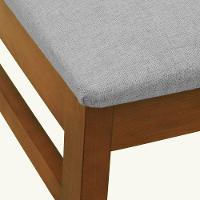 Cadeira Tiê Madeira Maciça Encosto Ripado - Amêndoa Assento Estof. Linho Bege Mescla Impermeável - 6