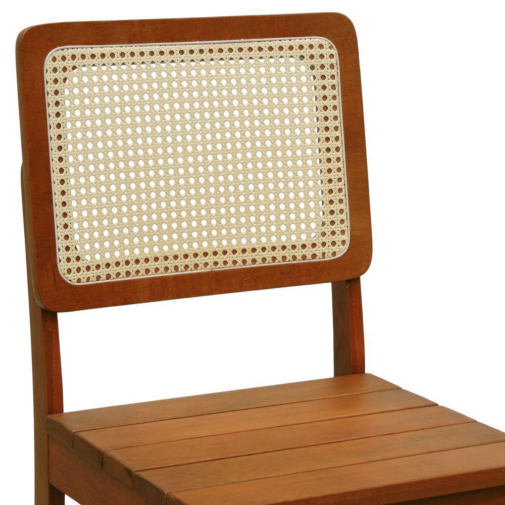 Kit 2 Cadeiras Madeira Maciça Lyon Encosto Telinha Natural - Amêndoa Assento Ripado Amêndoa - 9