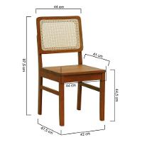 Kit 2 Cadeiras Madeira Maciça Lyon Encosto Telinha Natural - Amêndoa Assento Ripado Amêndoa - 7