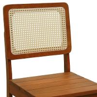 Kit 2 Cadeiras Madeira Maciça Lyon Encosto Telinha Natural - Amêndoa Assento Ripado Amêndoa - 9