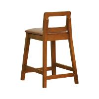 Banqueta Média River Madeira Maciça - Amêndoa Assento Estofado Corano Marrom Mescla - 7