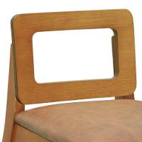 Banqueta Média River Madeira Maciça - Amêndoa Assento Estofado Corano Marrom Mescla - 8