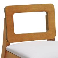 Banqueta Média River Madeira Maciça - Amêndoa Assento Estofado Linho Bege - 7