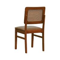 Kit 2 Cadeiras Madeira Maciça Lyon Encosto Telinha Amêndoa - Amêndoa Assento Estofado Corano Marrom Mescla