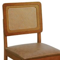 Kit 2 Cadeiras Madeira Maciça Lyon Encosto Telinha Amêndoa - Amêndoa Assento Estofado Corano Marrom Mescla - 8