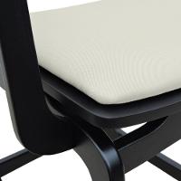 Banqueta Alta Bistrô Apollo Com Braços Encosto Telinha Natural E Assento Anatômico - Preto Estofado Linho Bege