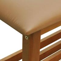 Banco Sapateira Viena Madeira Maciça - Amêndoa Assento Estofado Corano Caramelo