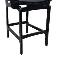 Banqueta Alta Bistrô Apollo Com Braços Encosto Telinha Natural E Assento Anatômico - Preto Estofado Corano Preto - 6