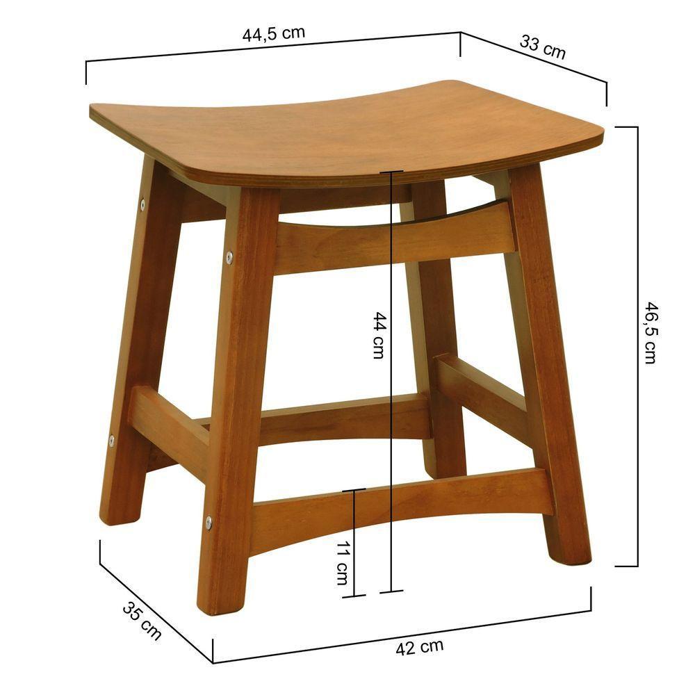 Banco Baixo Confort Madeira Maciça Assento Anatômico - Amêndoa Madeira - 2