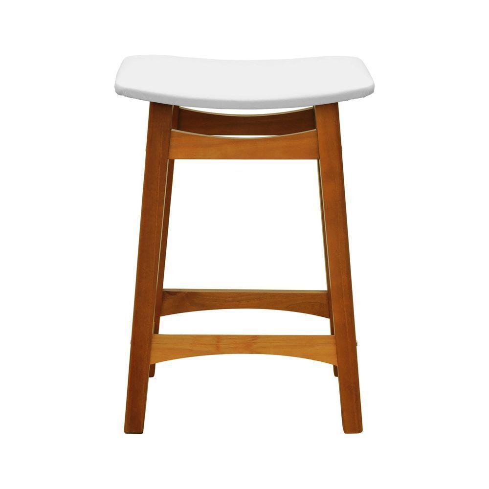 Banco Médio Confort Madeira Maciça Assento Anatômico - Amêndoa Estofado Corano Bege - 4