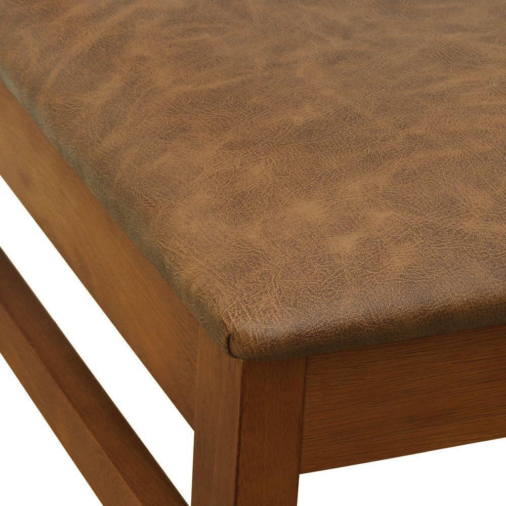 Cadeira Tiê Madeira Maciça Encosto Ripado - Amêndoa Assento Estofado Corano Marrom Mescla - 8