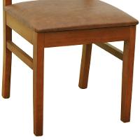 Cadeira Tiê Madeira Maciça Encosto Ripado - Amêndoa Assento Estofado Corano Marrom Mescla - 2