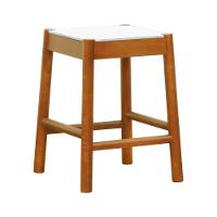 Banco Baixo Amber Madeira Maciça - Amêndoa Assento Mdf Bp Na Cor Branca - 1