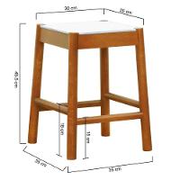 Banco Baixo Amber Madeira Maciça - Amêndoa Assento Mdf Bp Na Cor Branca - 3