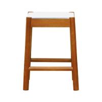 Banco Baixo Amber Madeira Maciça - Amêndoa Assento Mdf Bp Na Cor Branca - 5