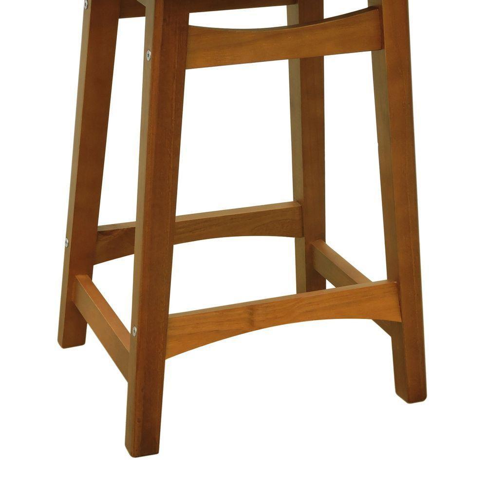 Banco Médio Confort Madeira Maciça Assento Anatômico - Amêndoa Estofado Corano Preto - 4